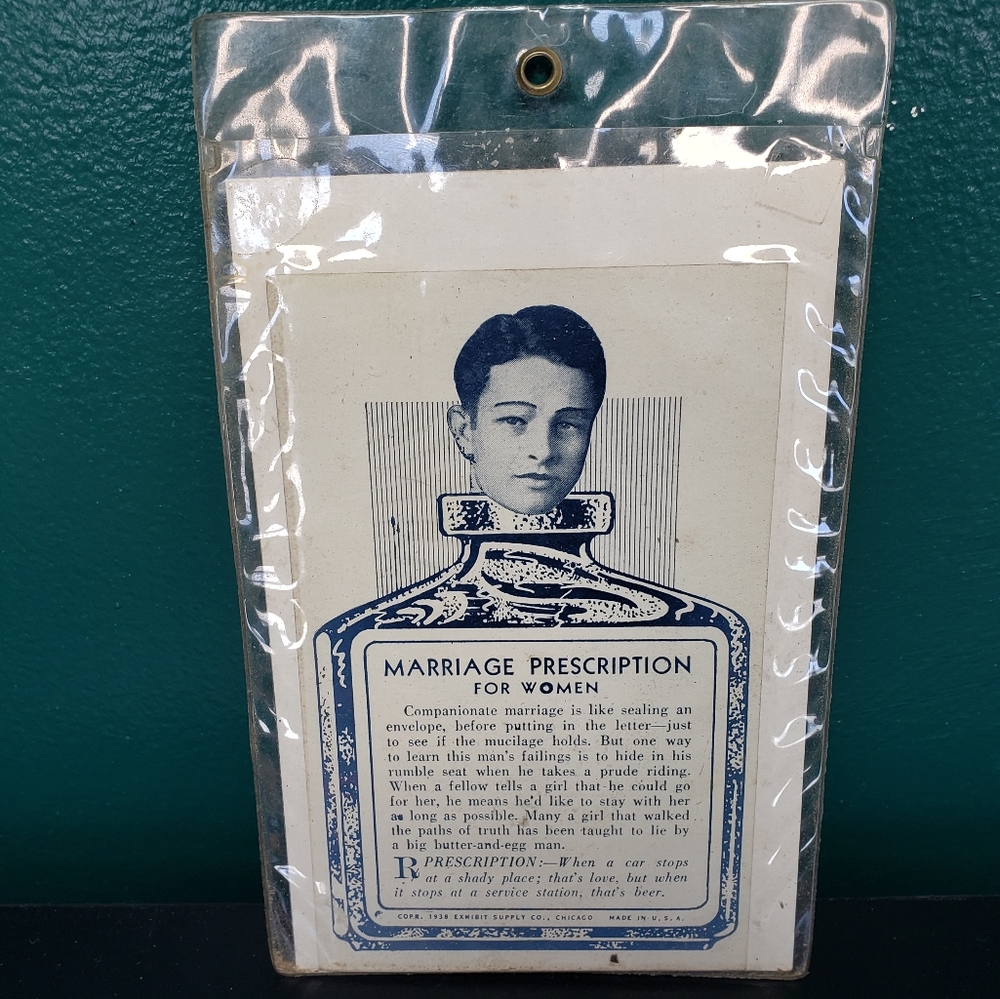 Marriage prescription vintage humor poster